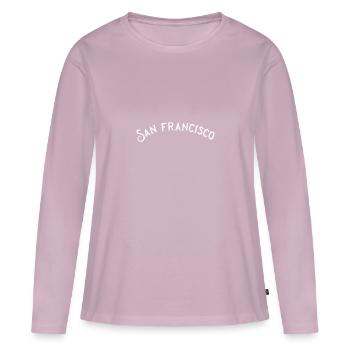 San Francisco - Women's Premium Organic Long Sleeve Shirt - dusky pink - Front - Julia (174cm)
