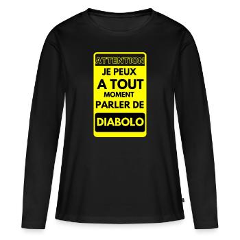 Cadeau humour diabolo cirque passion drôle - T-shirt manches longues Premium bio Femme - noir - Devant - Julia (174cm)