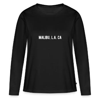 Malibu LA CA - T-shirt manches longues Premium bio Femme - noir - Devant - Julia (174cm)