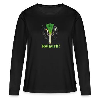Helauch,helau, carnaval, poireau, costume, célébrer - T-shirt manches longues Premium bio Femme - noir - Devant - Julia (174cm)