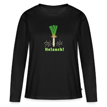 Helauch,helau, carnaval, poireau, costume, célébrer - T-shirt manches longues Premium bio Femme - noir - Devant - Julia (174cm)