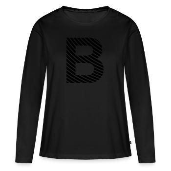 B - Women's Premium Organic Long Sleeve Shirt - black - Front - Julia (174cm)