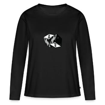 Dés - T-shirt manches longues Premium bio Femme - noir - Devant - Julia (174cm)