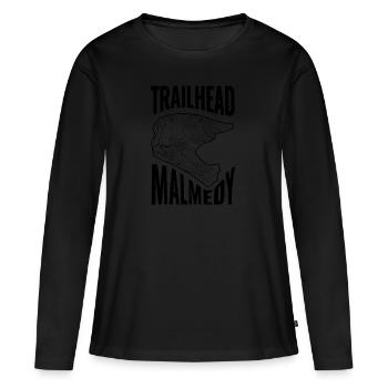 T-shirt VTT Trailhead Malmedy - T-shirt manches longues Premium bio Femme - noir - Devant - Julia (174cm)