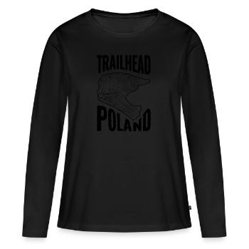 Bestseller Mountain Bike T-Shirt Trailhead Poland - Women's Premium Organic Long Sleeve Shirt - black - Front - Julia (174cm)