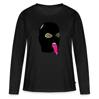 terroriste qui tire la langue - T-shirt manches longues Premium bio Femme - noir - Devant - Julia (174cm)
