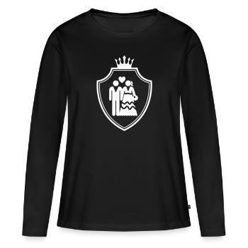 Couple Armoiries de mariage Couple - T-shirt manches longues Premium bio Femme - noir - Devant - Julia (174cm)