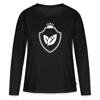 Leaf Ecology Coat of Arms - Women's Premium Organic Long Sleeve Shirt - black - Front - Julia (174cm)