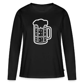 Chope de bière bière alcool Cheers - T-shirt manches longues Premium bio Femme - noir - Devant - Julia (174cm)