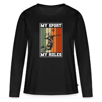 Équipe Sport Volley Block - T-shirt manches longues Premium bio Femme - noir - Devant - Julia (174cm)