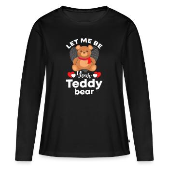Protecteur d’ours - T-shirt manches longues Premium bio Femme - noir - Devant - Julia (174cm)