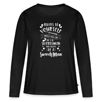 Duel au sabre guerrier - T-shirt manches longues Premium bio Femme - noir - Devant - Julia (174cm)