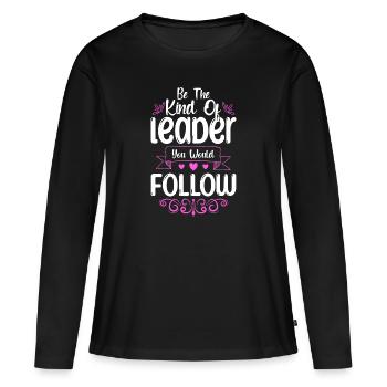 Boss Büro Firma Angestellter - Frauen Premium Bio Langarmshirt - Schwarz - Vorne - Julia (174cm)