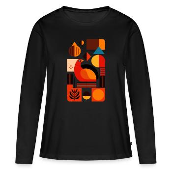 Action de grâce - T-shirt manches longues Premium bio Femme - noir - Devant - Julia (174cm)