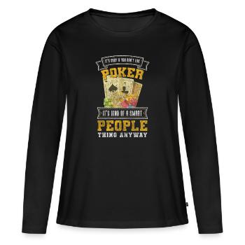 Jeu de cartes Deck Double Head All In - T-shirt manches longues Premium bio Femme - noir - Devant - Julia (174cm)