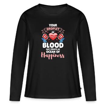 Blutspende Leben Krankenhaus - Frauen Premium Bio Langarmshirt - Schwarz - Vorne - Julia (174cm)