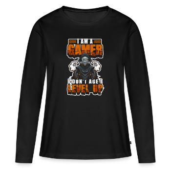 PC Online Gaming Graphics - Women's Premium Organic Long Sleeve Shirt - black - Front - Julia (174cm)