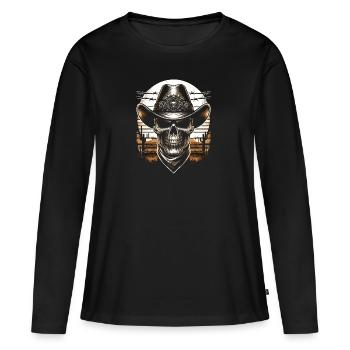 Confrontation du shérif de minuit - T-shirt manches longues Premium bio Femme - noir - Devant - Julia (174cm)