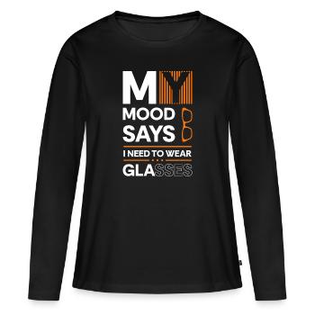 Lunettes Accessoire Ophtalmologiste Mauvaise Vision - T-shirt manches longues Premium bio Femme - noir - Devant - Julia (174cm)