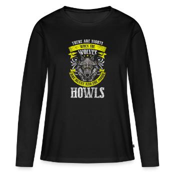 Wolfpack Wolfhound Wild Wilderness - T-shirt manches longues Premium bio Femme - noir - Devant - Julia (174cm)