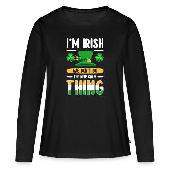 Irisch Pub Gold Celtic - Frauen Premium Bio Langarmshirt - Schwarz - Vorne - Julia (174cm)