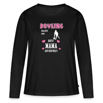 Bowling Beste Mama Mutter Muttertag Geburtstag - Frauen Premium Bio Langarmshirt - Schwarz - Vorne - Julia (174cm)