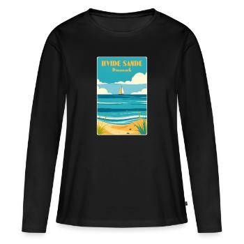 Hvide Sande Dänemark - Frauen Premium Bio Langarmshirt - Schwarz - Vorne - Julia (174cm)