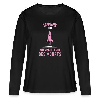 Beste Trainerin Mitarbeiterin des Monats Training - Frauen Premium Bio Langarmshirt - Schwarz - Vorne - Julia (174cm)