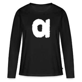 | alpha icône | Alphabet grec - T-shirt manches longues Premium bio Femme - noir - Devant - Julia (174cm)