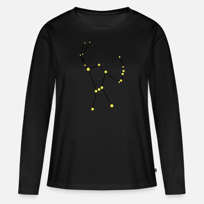Sternbild Orion - groß - Frauen Premium Bio Langarmshirt - Schwarz