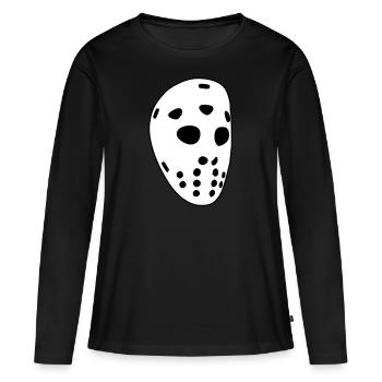 Masque de hockey rétro - T-shirt manches longues Premium bio Femme - noir - Devant - Julia (174cm)