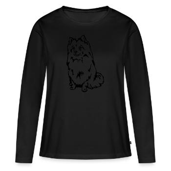 Spitz Mittelspitz - Frauen Premium Bio Langarmshirt - Schwarz - Vorne - Julia (174cm)