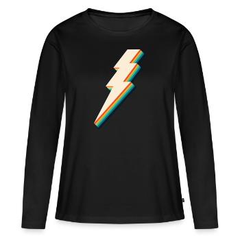 Éclair - T-shirt manches longues Premium bio Femme - noir - Devant - Julia (174cm)