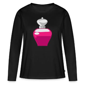 Parfum - T-shirt manches longues Premium bio Femme - noir - Devant - Julia (174cm)