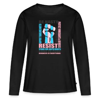 Stand for LGBTQ Rights Pride Month - T-shirt manches longues Premium bio Femme - noir - Devant - Julia (174cm)
