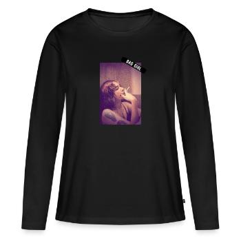 Bad Girl Smoking - Frauen Premium Bio Langarmshirt - Schwarz - Vorne - Julia (174cm)