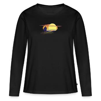 Désinformation - T-shirt manches longues Premium bio Femme - noir - Devant - Julia (174cm)