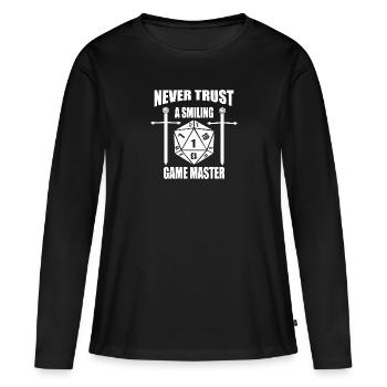 Game master jeu de plateau nerd Geek cadeau - T-shirt manches longues Premium bio Femme - noir - Devant - Julia (174cm)