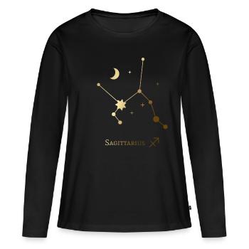 Sagittaire/Sagittaire - T-shirt manches longues Premium bio Femme - noir - Devant - Julia (174cm)