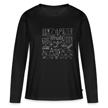 science - science - chemise - T-shirt manches longues Premium bio Femme - noir - Devant - Julia (174cm)