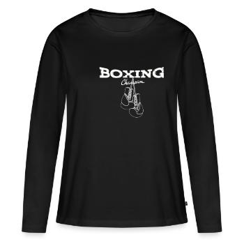 Boxing - Box - Box - Shirt - T-shirt manches longues Premium bio Femme - noir - Devant - Julia (174cm)