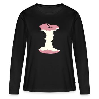 VexierBild (Édition Pomme) - T-shirt manches longues Premium bio Femme - noir - Devant - Julia (174cm)