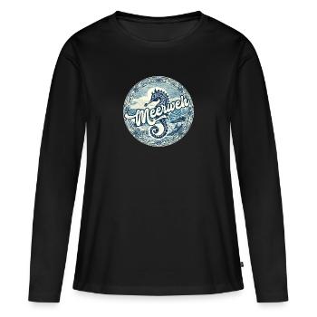 Seaache Seahorse - Women's Premium Organic Long Sleeve Shirt - black - Front - Julia (174cm)