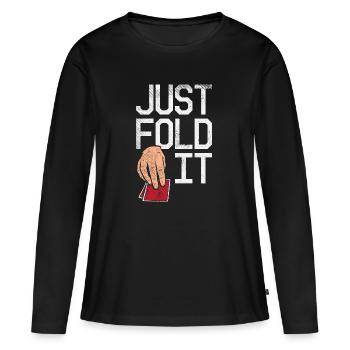 Joueurs de poker Just Fold It - T-shirt manches longues Premium bio Femme - noir - Devant - Julia (174cm)
