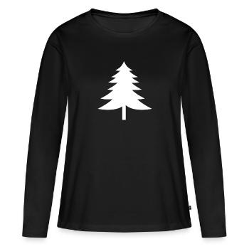 Sapin - T-shirt manches longues Premium bio Femme - noir - Devant - Julia (174cm)