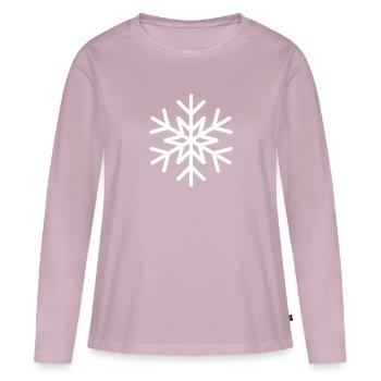 Flocon de neige - T-shirt manches longues Premium bio Femme - rose poudré - Devant - Julia (174cm)