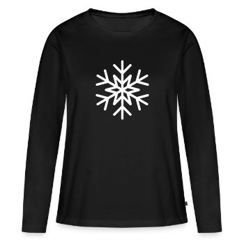 Flocon de neige - T-shirt manches longues Premium bio Femme - noir - Devant - Julia (174cm)
