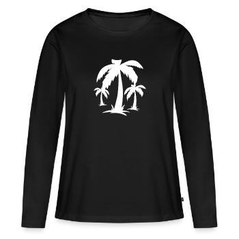 Palmiers palmiers - T-shirt manches longues Premium bio Femme - noir - Devant - Julia (174cm)