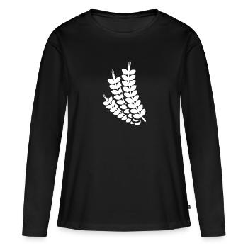 Épi de blé - T-shirt manches longues Premium bio Femme - noir - Devant - Julia (174cm)
