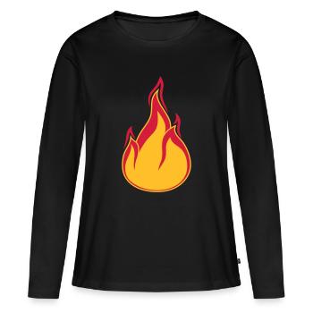 feu flamme brûlure brûlure brûlure clipart chaud - T-shirt manches longues Premium bio Femme - noir - Devant - Julia (174cm)